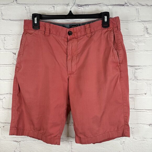 J. Crew Men’s 32 Shorts Red Stretch Chino Twill Preppy Nautical Inseam 10 - Picture 1 of 6